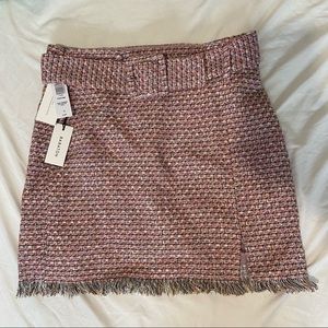 Babaton pink tweed skirt NWT